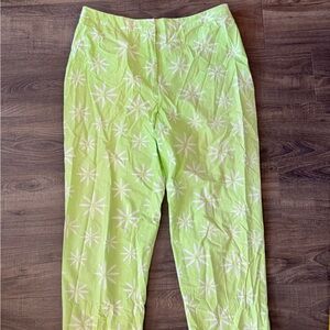david brooks Lime Green and White Floral Capris